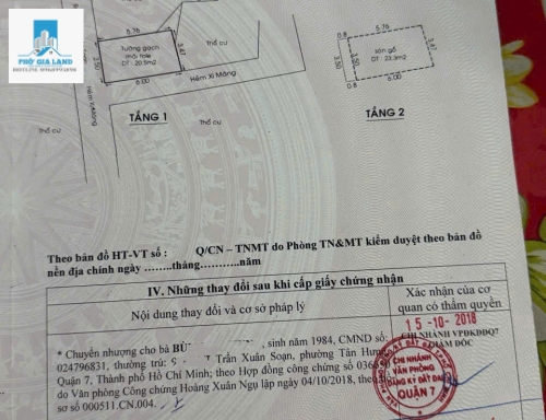 NHÀ 2 TẦNG MẶT TIỀN KINH DOANH BUÔN BÁN TỐT - P. TÂN HƯNG - QUẬN 7 . 