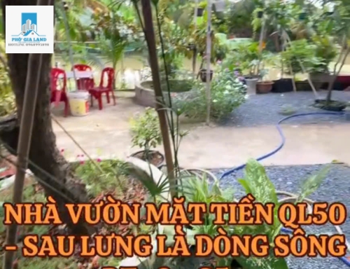 QUỐC LỘ 50 : MẶT TIỀN KINH DOANH - NHÀ KẾT HỢP CAFE SÂN VƯỜN .