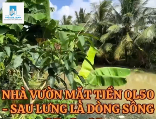 QUỐC LỘ 50 : MẶT TIỀN KINH DOANH - NHÀ KẾT HỢP CAFE SÂN VƯỜN .