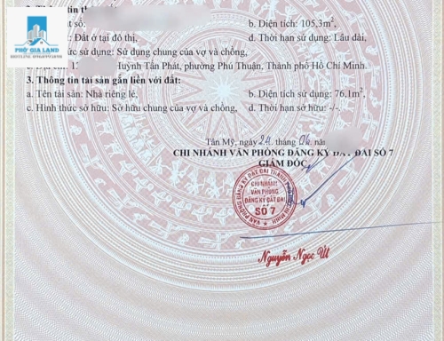 BÁN NHÀ 106M² - HUỲNH TẤN PHÁT , PHÚ THUẬN, QUẬN 7 .