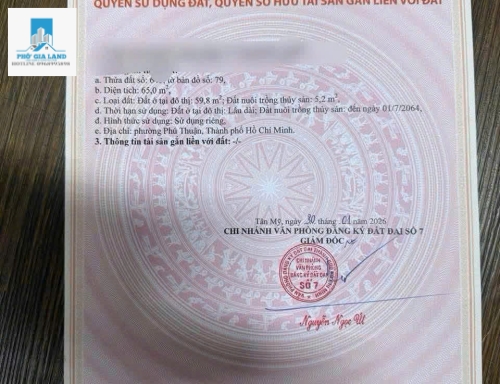 ĐẤT BÁN - HUỲNH TẤN PHÁT , P. PHÚ THUẬN , QUẬN 7 .