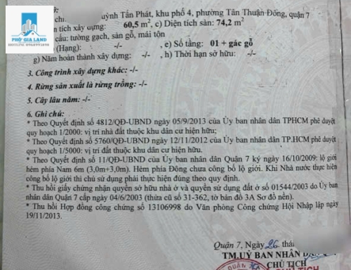 BÁN NHÀ HẺM XE HƠI - HUỲNH TẤN PHÁT - GẦN KCX TÂN THUẬN - QUẬN 7.