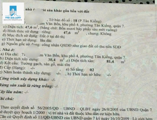 BÁN NHÀ MỚI XÂY ĐƯỜNG LÂM VĂN BỀN, P. TÂN KIỂNG, QUẬN 7 .