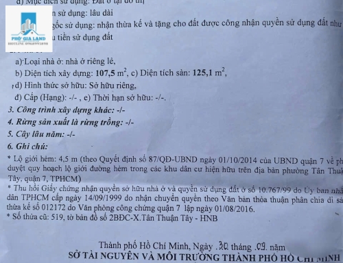 BÁN NHÀ TRỌ – PHƯỜNG TÂN THUẬN TÂY, QUẬN 7