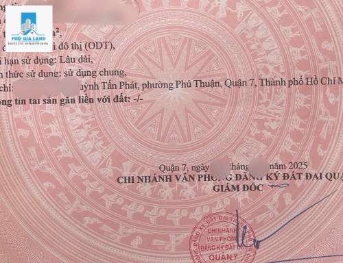 BÁN ĐẤT GẦN CHỢ PHÚ THUẬN - QUẬN 7 . 